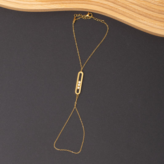 Chaine de mains Link & Glow en acier inoxydable