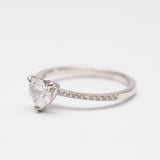 Bague Argent Rhodié tendance - Cœur blanc Bague Argent Rhodié tendance - Cœur blanc