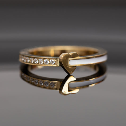 Bague acier dorée avec un cœur ❤️❤️❤️ tendance