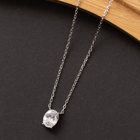 Collier Élégance en argent rhodié garanti