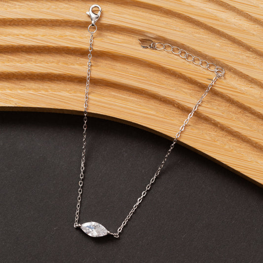 Gourmette Élégance en argent rhodié garantie