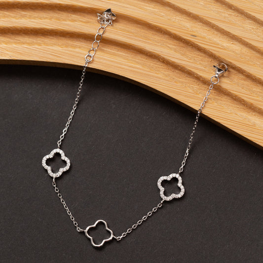 Gourmette Élégance en argent rhodié garantie