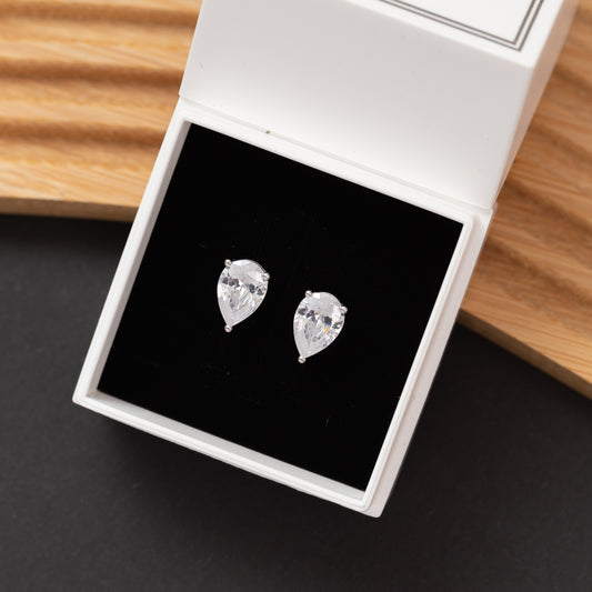 Boucles d'oreilles Élégance en argent rhodié garanties