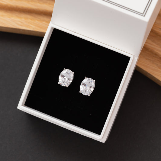 Boucles d'oreilles Élégance en argent rhodié garanties