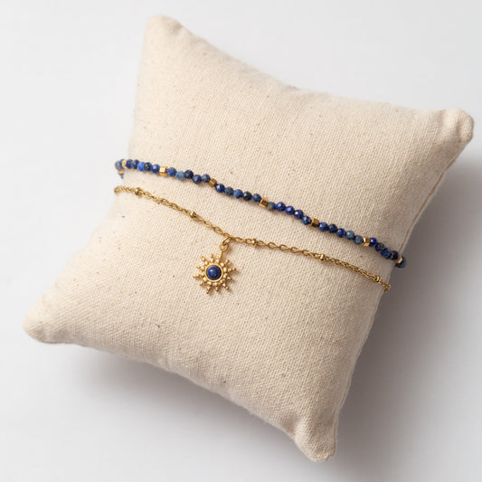 Gourmette en acier au design moderne à deux rangs de chaîne