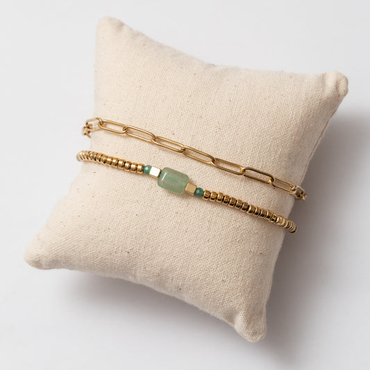 Gourmette en acier au design moderne Ơ deux rangs de chaƮne