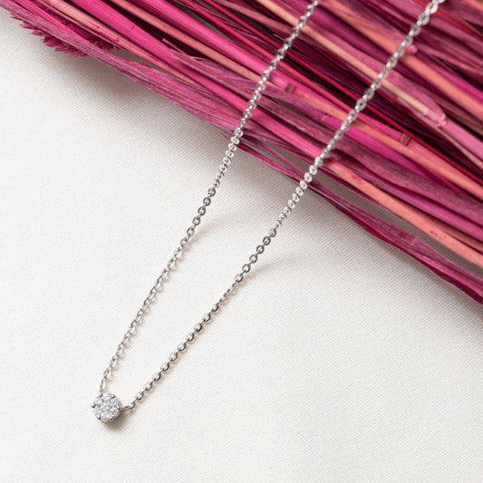 Collier argent RhodiƩ Garanti la pierre 2