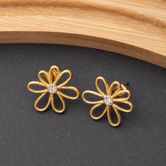 Boucles d'oreilles Petalia en acier inoxydable, qualité garantie