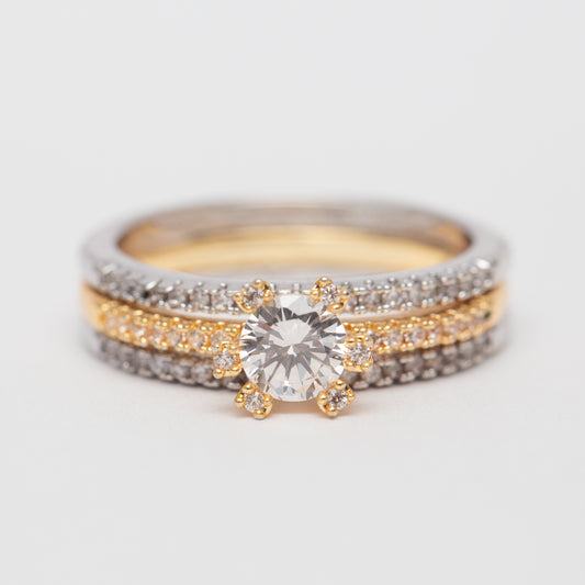 Bague bijoux de fantaisie 2 tons modèle 2