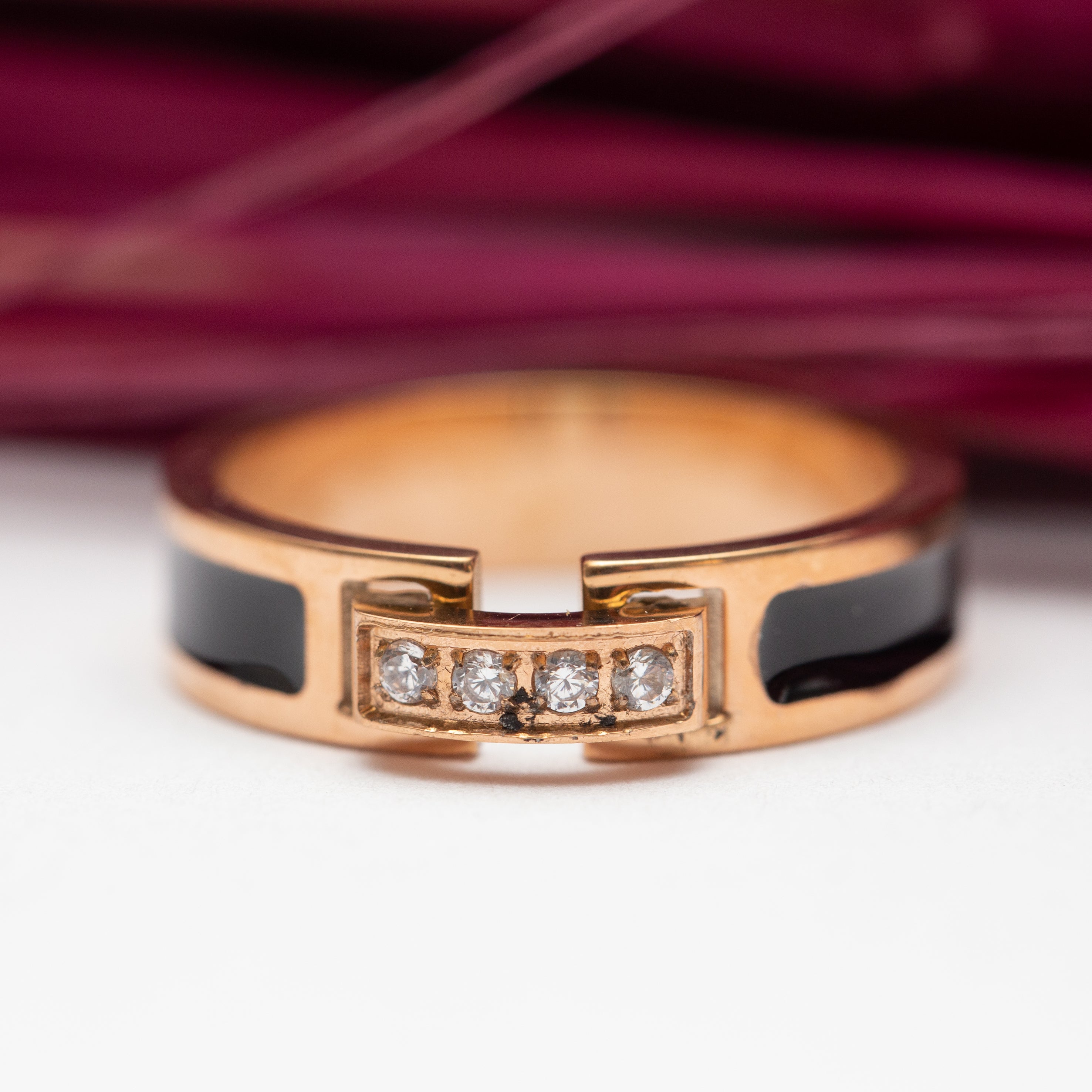 خاتم مضمون حزام ستانلس ستيل اسود 4 احجار خاتم مضمون حزام ستانلس ستيل اسود 4 احجار