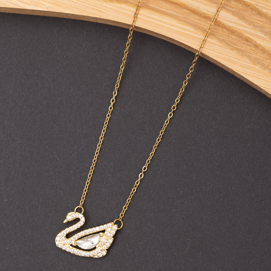 Collier SWAN en acier inoxydable garanti en promotion- Couleur dorée