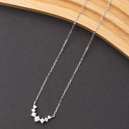 Collier Lune en argent rhodié garanti