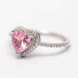 باندورا الروديوم خاتم فضة. نمط القلب الوردي باندورا الروديوم خاتم فضة. نمط القلب الوردي