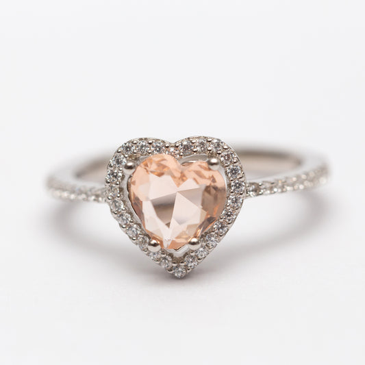 Bague Argent RhodiĆ© Pandora. Motif CÅur miel