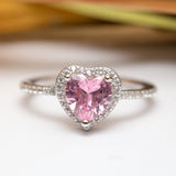 باندورا الروديوم خاتم فضة. نمط القلب الوردي باندورا الروديوم خاتم فضة. نمط القلب الوردي