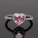 باندورا الروديوم خاتم فضة. نمط القلب الوردي باندورا الروديوم خاتم فضة. نمط القلب الوردي