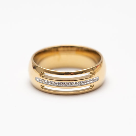 Bague Acier avec des perles