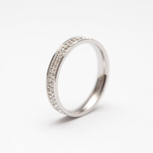 Bague Acier les petites perles argenté