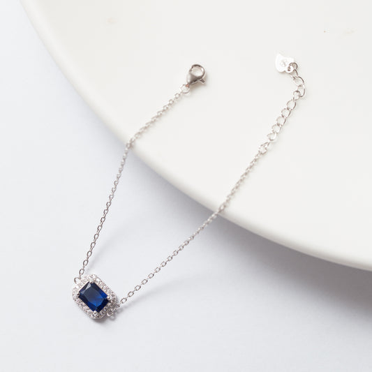 Gourmette Argent Rhodié tendance. Le Carré Bleu