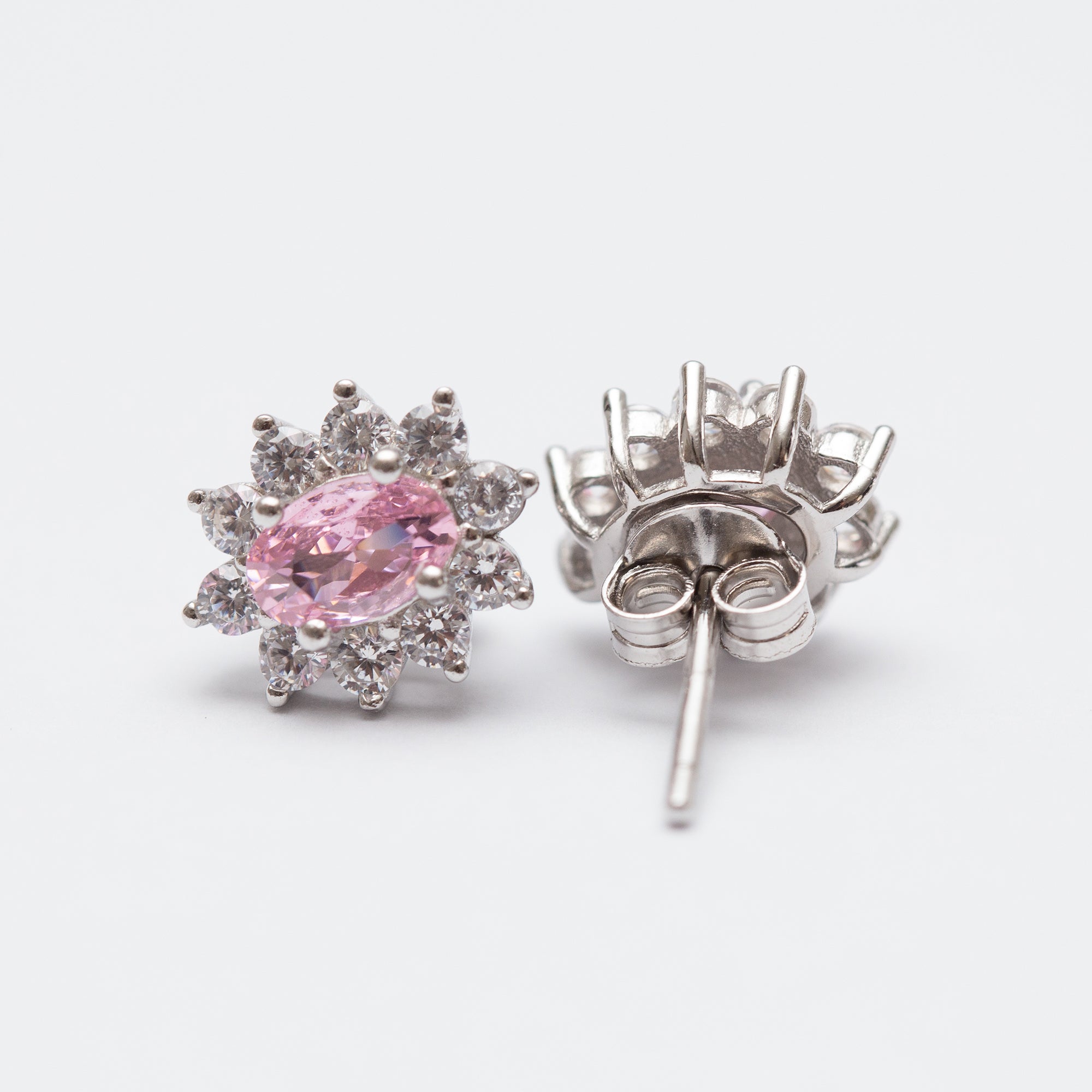 Boucle d'oreilles Argent Rhodié tendance. La Fleur Rose Boucle d'oreilles Argent Rhodié tendance. La Fleur Rose