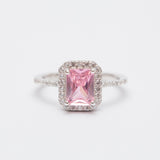 العصرية خاتم فضة الروديوم. الساحة الوردية العصرية خاتم فضة الروديوم. الساحة الوردية