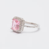 العصرية خاتم فضة الروديوم. الساحة الوردية العصرية خاتم فضة الروديوم. الساحة الوردية