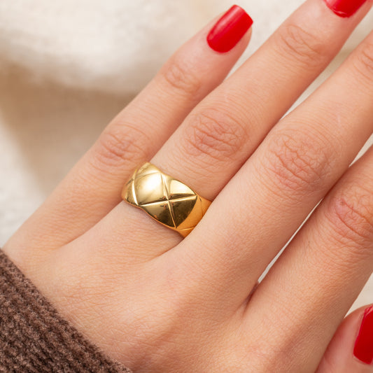 Bague en acier tendance