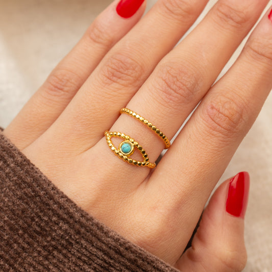 Bague en acier tendance - Taille standard