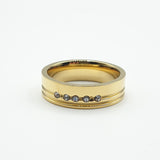 Bague acier inoxydable xp tendance l'anneau simple 5 pierres en trait Bague acier inoxydable xp tendance l'anneau simple 5 pierres en trait