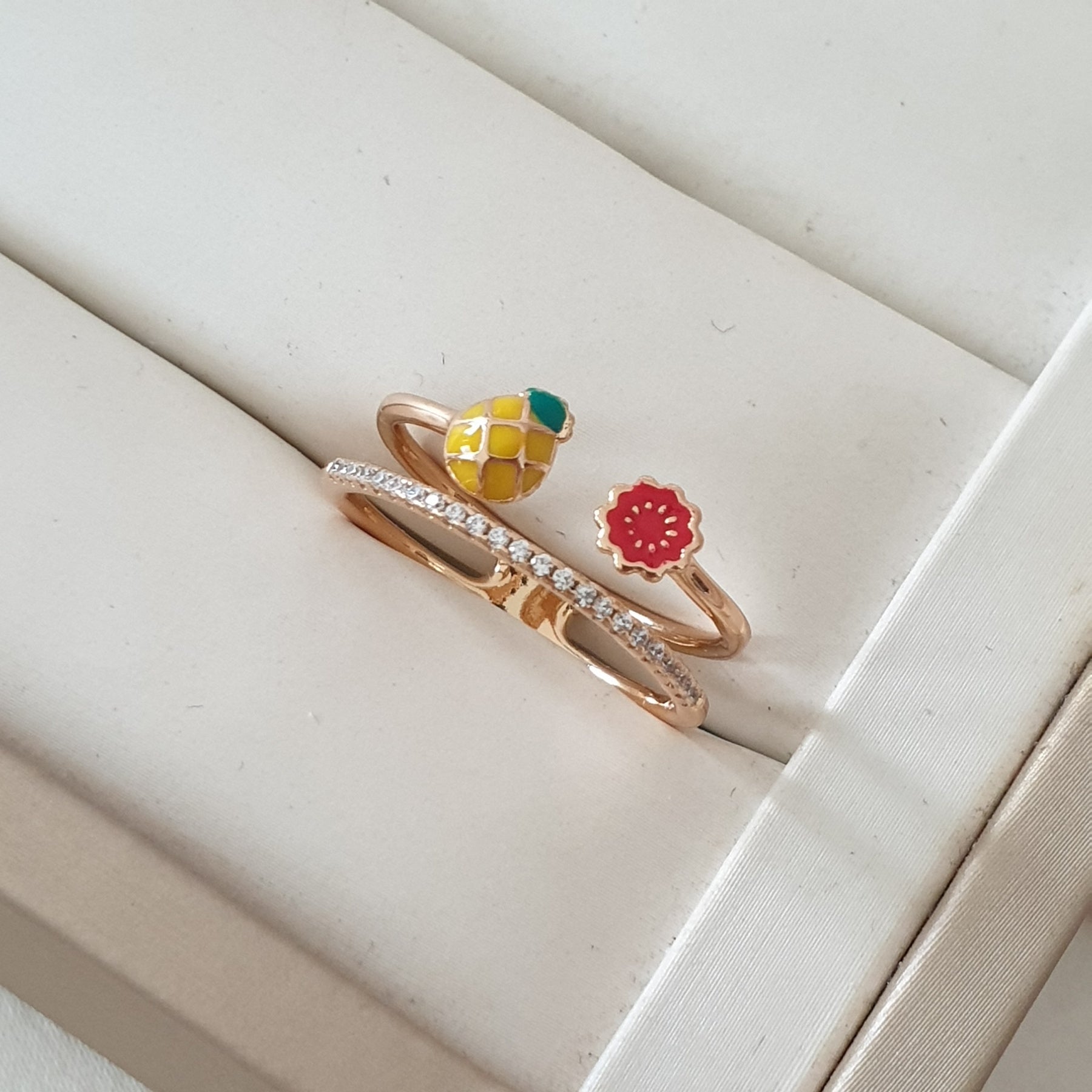 خاتم اكس بي عصري مطلي بالذهب اناناس 🍍 طماطم 🍅 خاتم اكس بي عصري مطلي بالذهب اناناس 🍍 طماطم 🍅