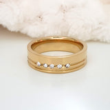 Bague acier inoxydable xp tendance l'anneau simple 5 pierres en trait Bague acier inoxydable xp tendance l'anneau simple 5 pierres en trait