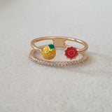 خاتم اكس بي عصري مطلي بالذهب اناناس 🍍 طماطم 🍅 خاتم اكس بي عصري مطلي بالذهب اناناس 🍍 طماطم 🍅