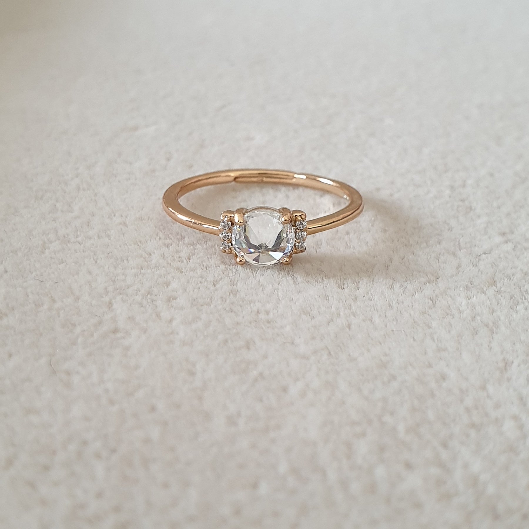 Bague xp tendance Plaqué or pierre en miroir Bague xp tendance Plaqué or pierre en miroir