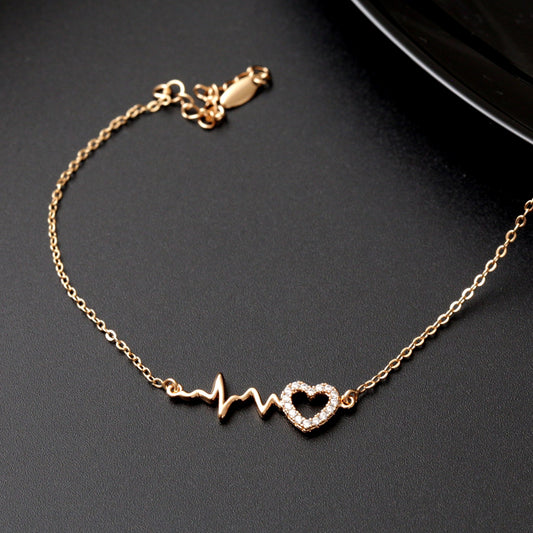 Gourmette xp tendance PlaquĆ© or battement de cÅur nouveau