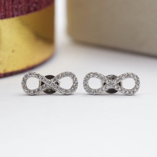 Boucles d'oreilles argent RhodiƩ garanti infinity 1