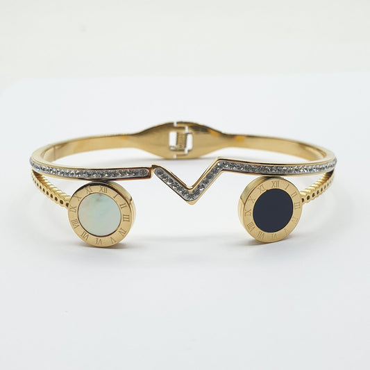 سوار دائري من الفولاذ المقاوم للصدأ مضمون من عرق اللؤلؤ