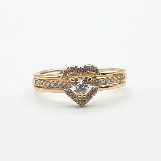 Bague xp tendance double bagues sĆ©parables petit cÅur