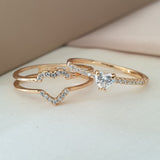 Bague xp tendance double bagues séparables petit cœur Bague xp tendance double bagues séparables petit cœur