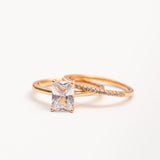 Bague Promesse 18K en Plaqué Or Pierres Zirconium Fines