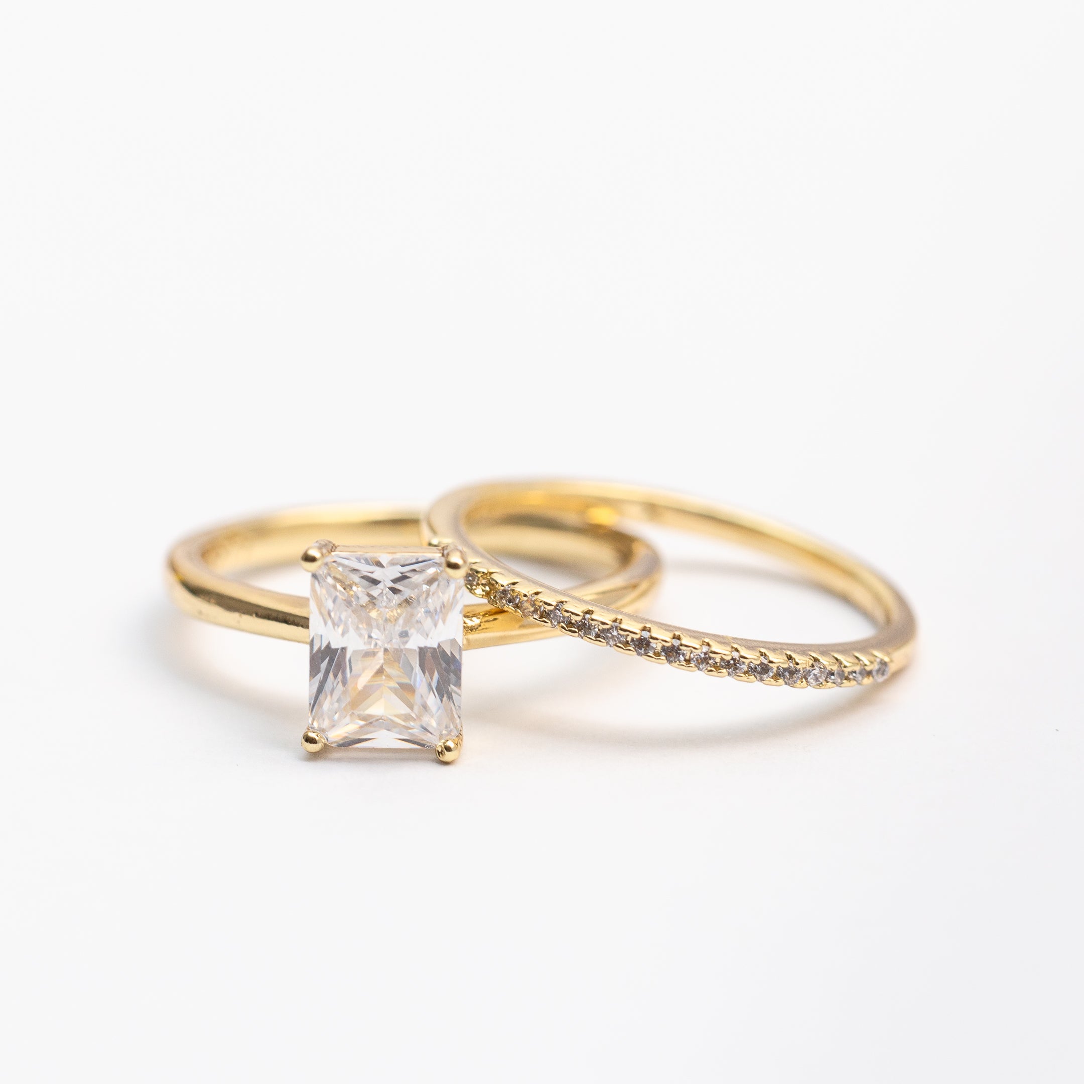 Bague Promesse 14K en Plaqué Or Pierres Zirconium Fines Xuping xp