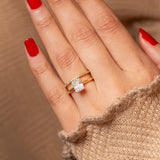 Bague Promesse 14K en Plaqué Or Pierres Zirconium Fines Xuping xp