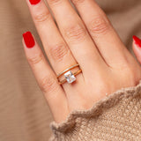 Bague Promesse 18K en Plaqué Or Pierres Zirconium Fines