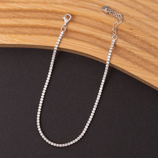 Gourmette SILVÉRA en argent rhodié
