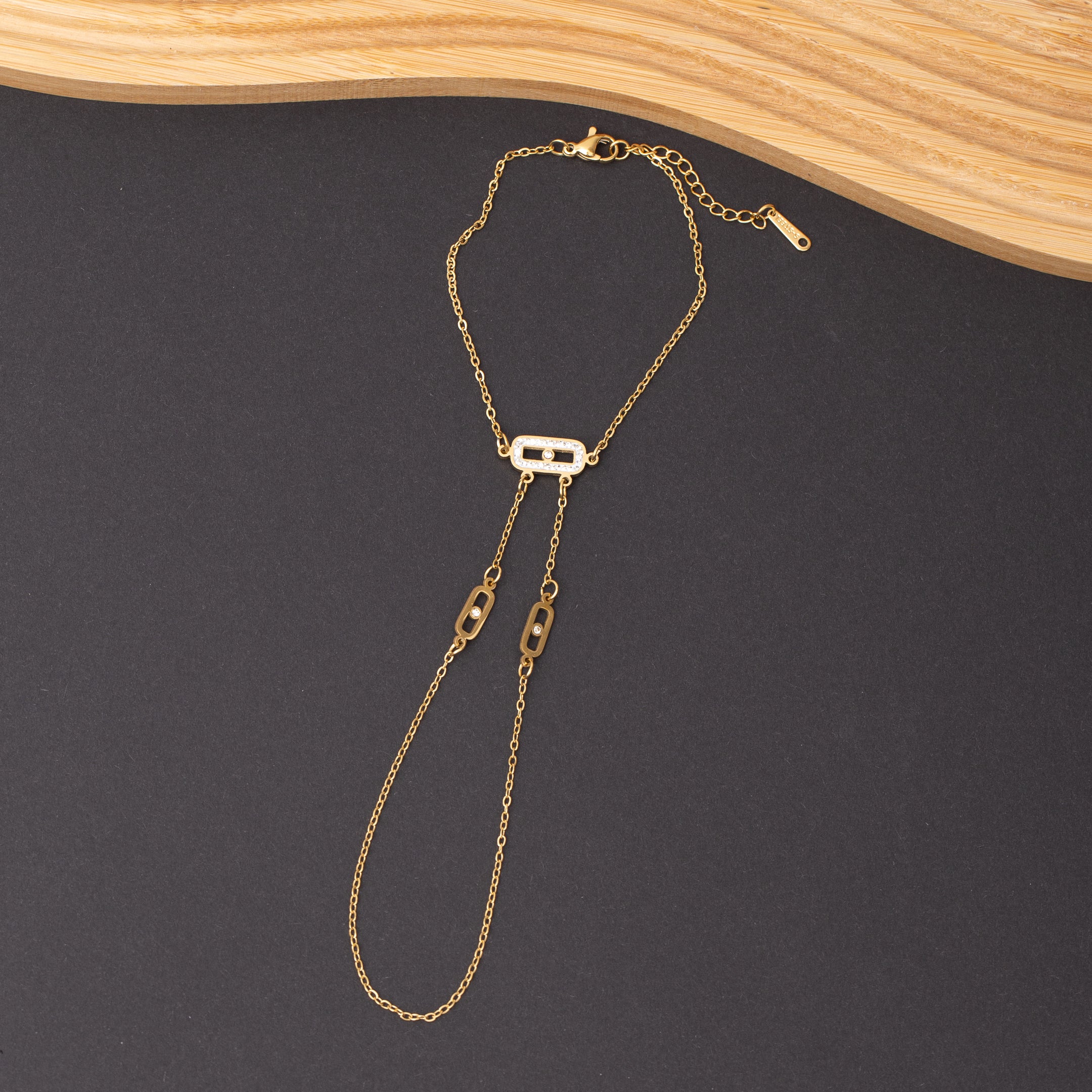 Chaine de mains Link & Glow en acier inoxydable
