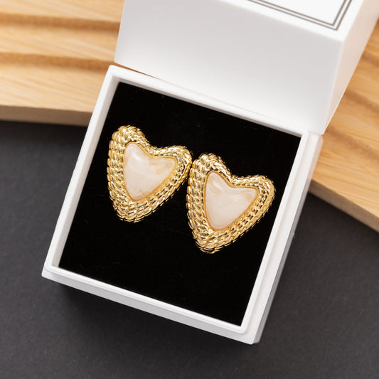 Boucles d'oreilles NOÉRA - BLANC en Acier garanti Inoxydable