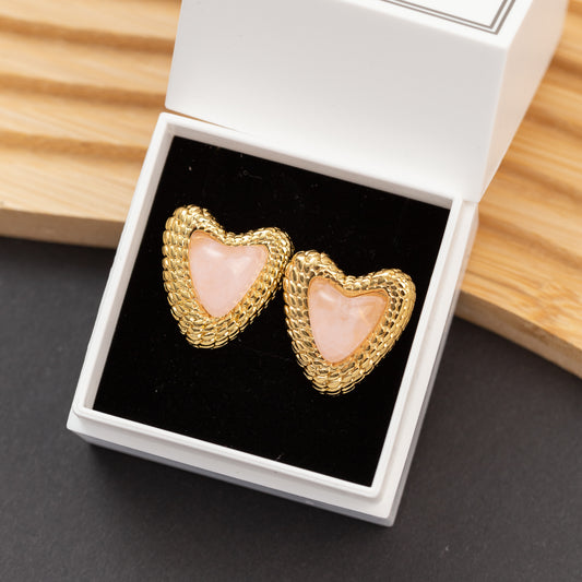 Boucles d'oreilles NOÉRA - ROSE en Acier garanti Inoxydable