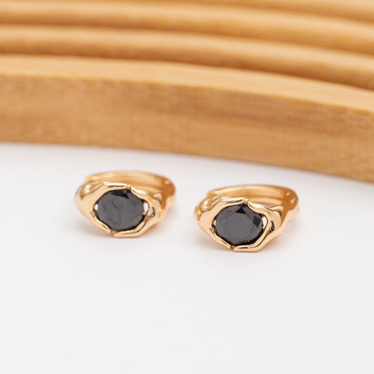 Boucles d'oreilles PASSION - NOIR en Plaqué OR