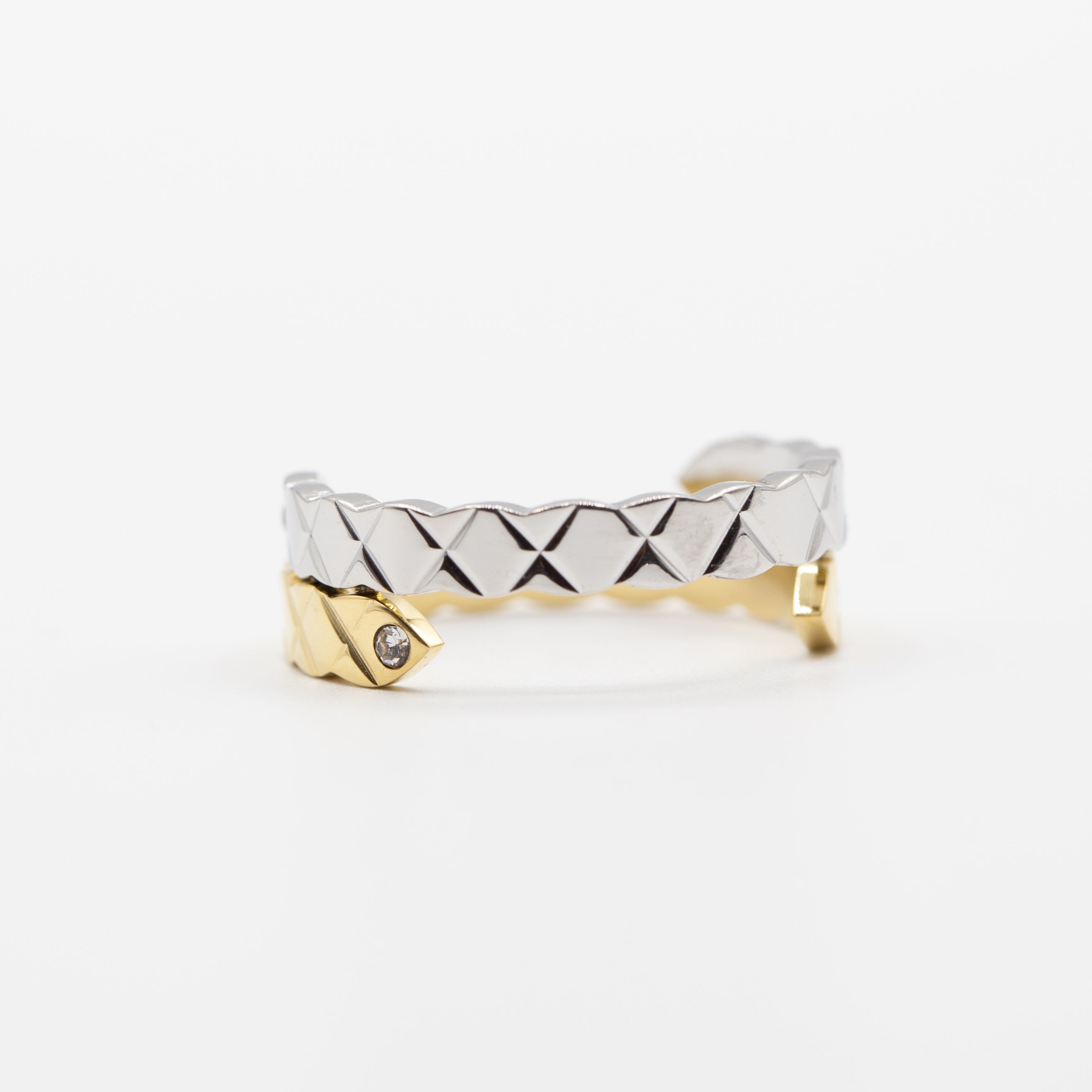 Bague en acier tendance sous forme d'un serpent