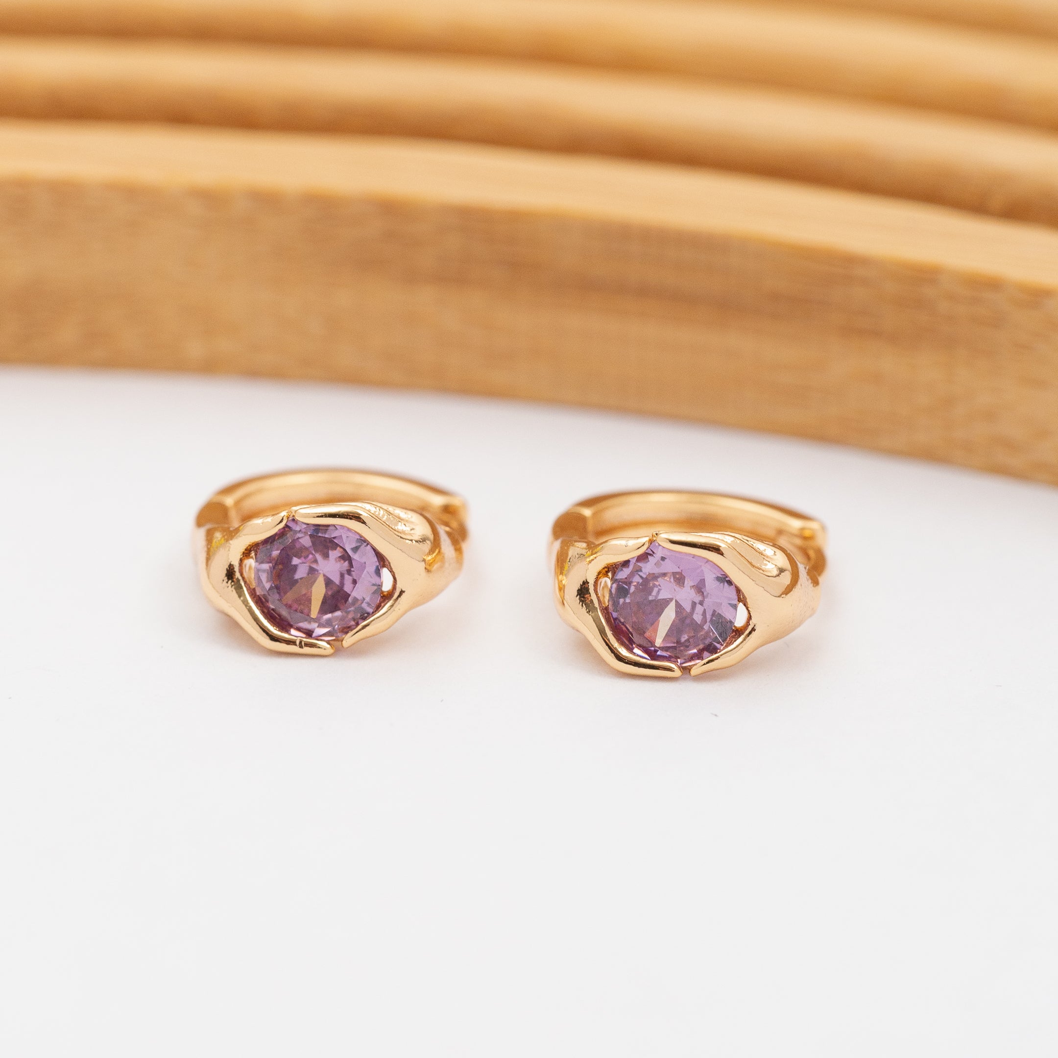 Boucles d'oreilles PASSION - VIOLET en Plaqué OR Xuping xp
