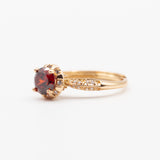 Bague plaqué or Xuping tendance avec une pierre rouge